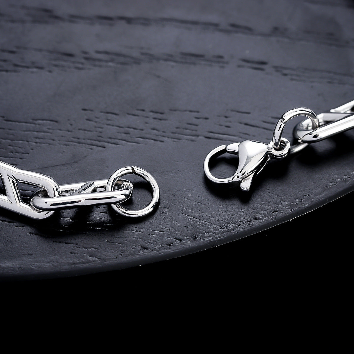 Planderful Jewelry Titanium Steel Bracelet for Men and Women, Anti Allergy, Natural Texture