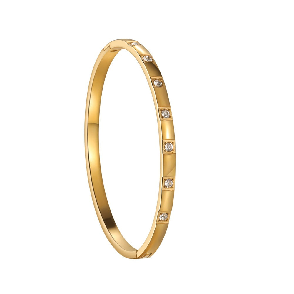 Planderful Zirconium Inlaid 18K Gold Plated Bracelet Women