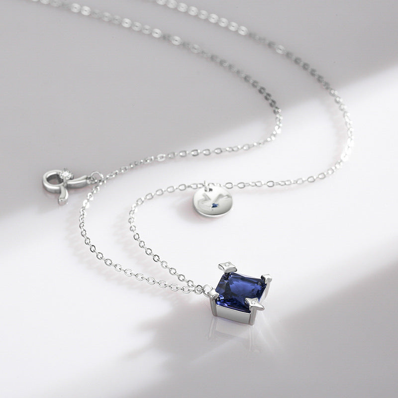 Taurus Zodiac Sterling Silver Necklace with Zircon Gems