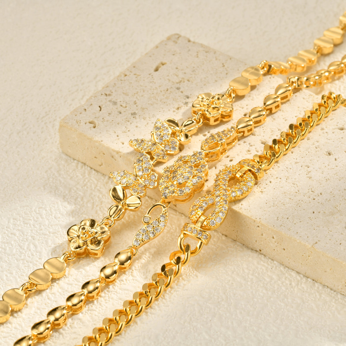Zircon Vintage Copper Bracelet