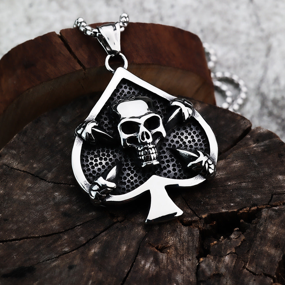 Cross-Border Viking Pendant Skull Spade for Men Jewelry