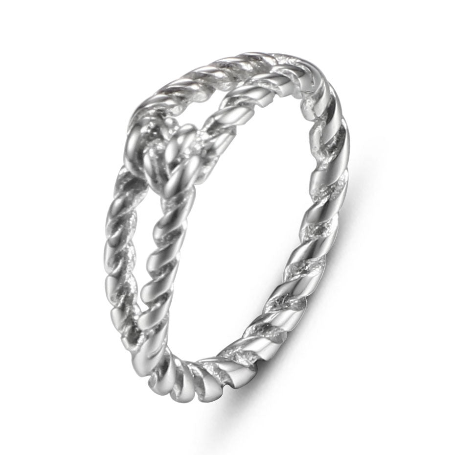 Chic Titanium Steel Twist Ring for Women - Simple and Stylish Stainless Steel Jewelry