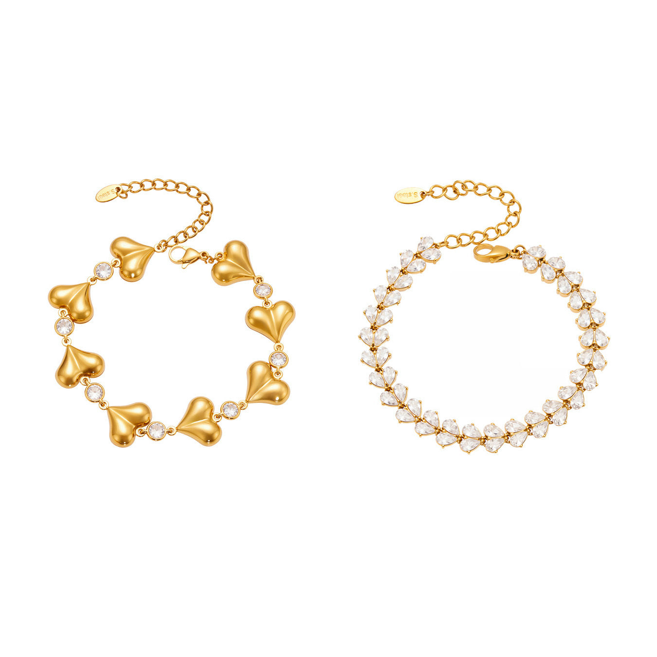 Planderful Zircon Water Drop Bracelet 18K Gold For Her