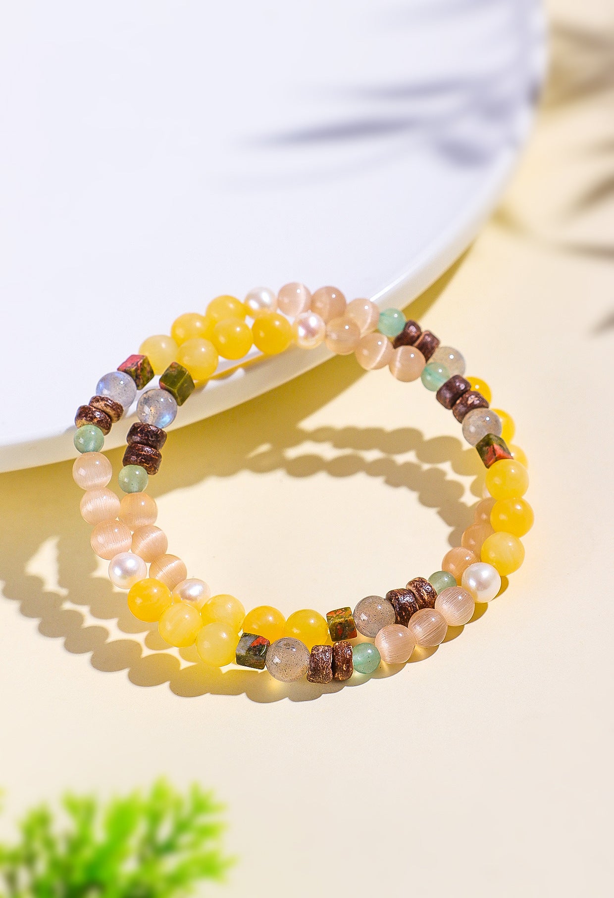 Planderful Fortune's Favor Bracelet – Elegant Natural Pearl and Opal Design