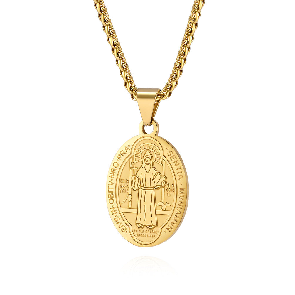 Planderful Patron Saint Seal Necklace For Men Timeless God Protection That Does Not Fade