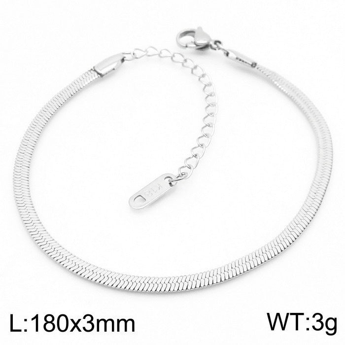 Minimalist Daily Commuter Multi-Size Blade Chain Unisex Bracelet Stainless Steel Bracelet