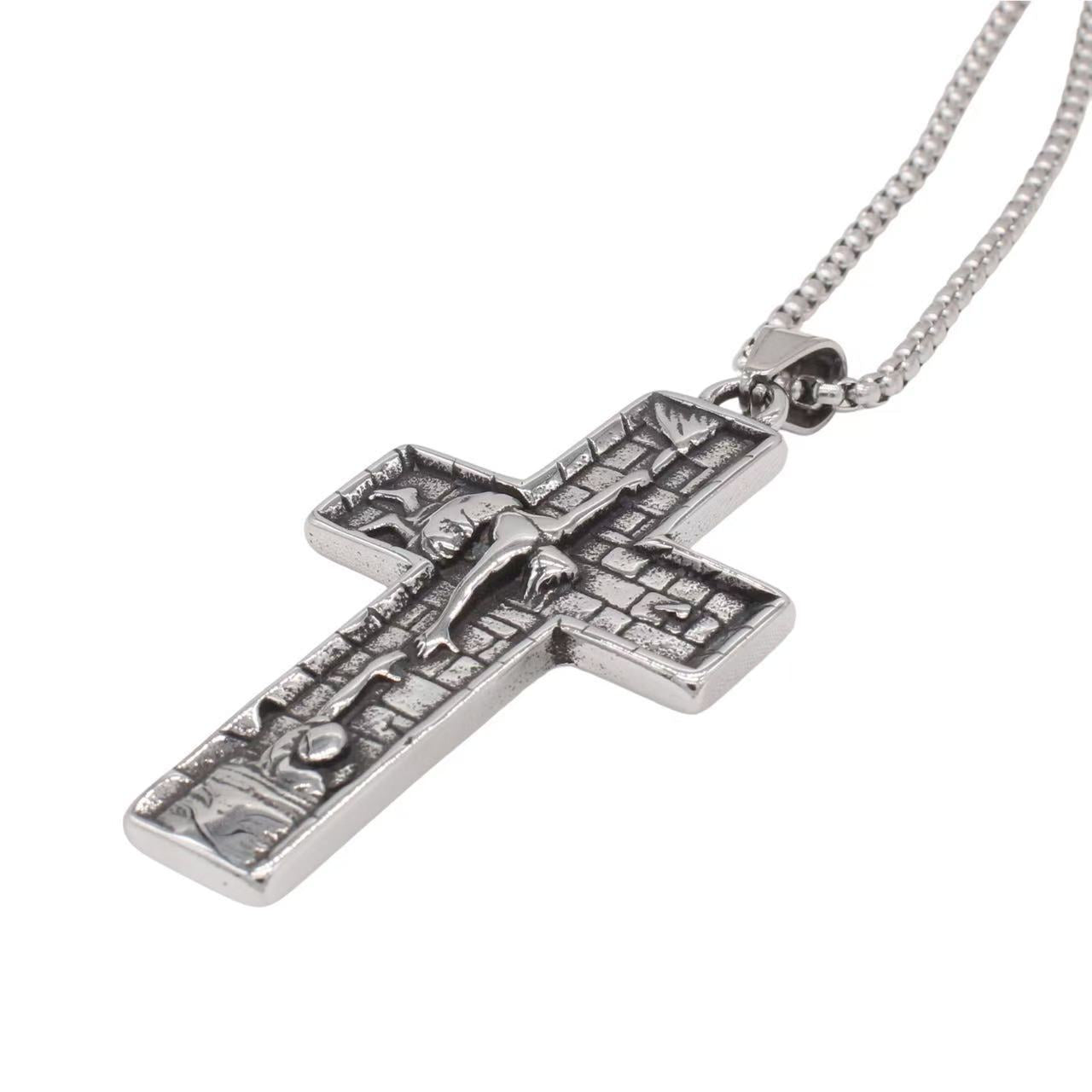 Planderful Cross Pendant Titanium Steel Unisex Durable Retro European American Style