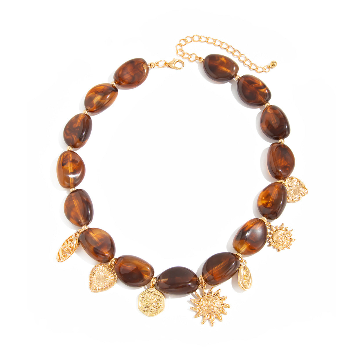 Heart Sunflower Resin Pendant Necklace