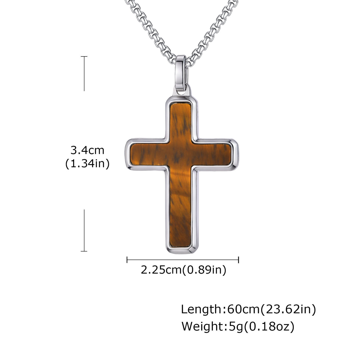 Cross Tiger Turquoise Stainless Steel Necklace for Men