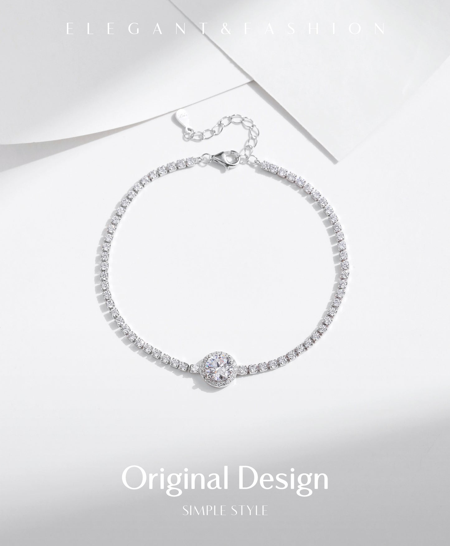 Planderful Everyday Genie Bracelet – Elegant Sterling Silver with Radiant Zircon