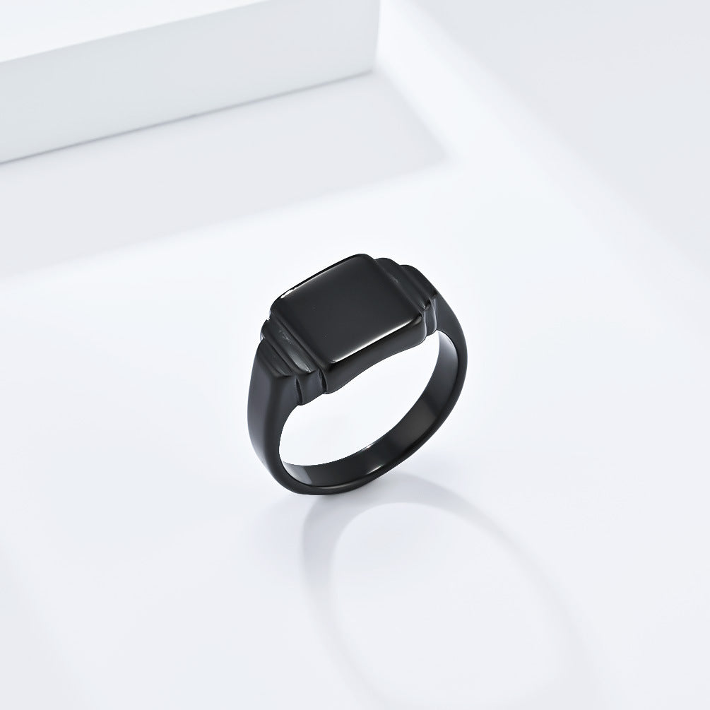 Planderful Titanium Steel Ring Unisex Geometric Square Design For Men And Women Everyday Jewelry