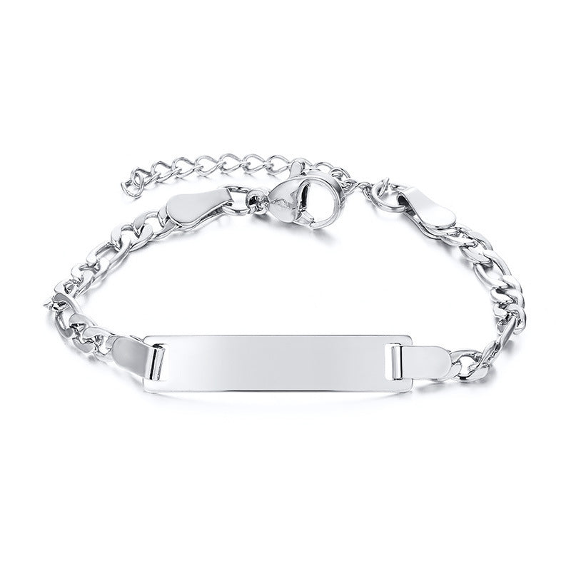 Children's Bracelet Stainless Steel Blank Curved Plate Adjustable Jewelry