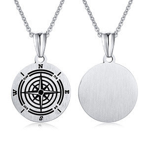 Scripture Compass Stainless Steel Pendant