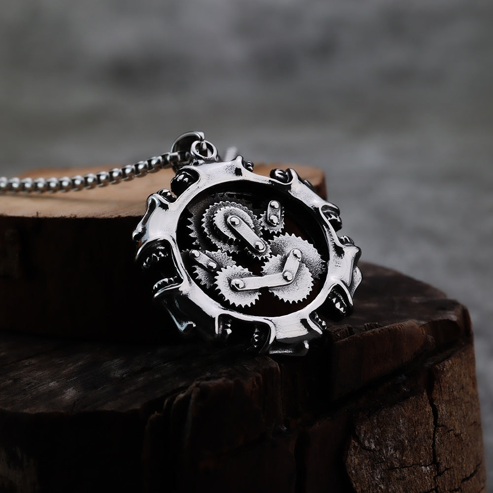 European And American Style Personalized Skull Gear Pendant