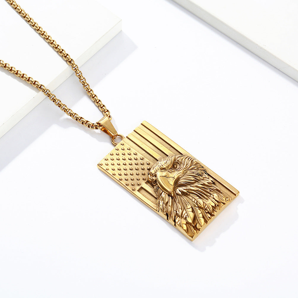 European and American Wind Bald Eagle Titanium Steel Pendant