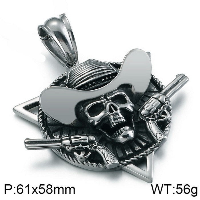 Peripheral Film And Television Naval Style Pendant, Punk Rock Retro Stainless Steel Jack Necklace