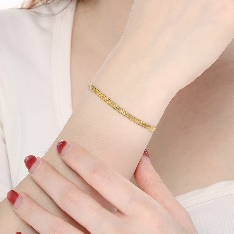 Minimalist Daily Commuter Multi-Size Blade Chain Unisex Bracelet Stainless Steel Bracelet