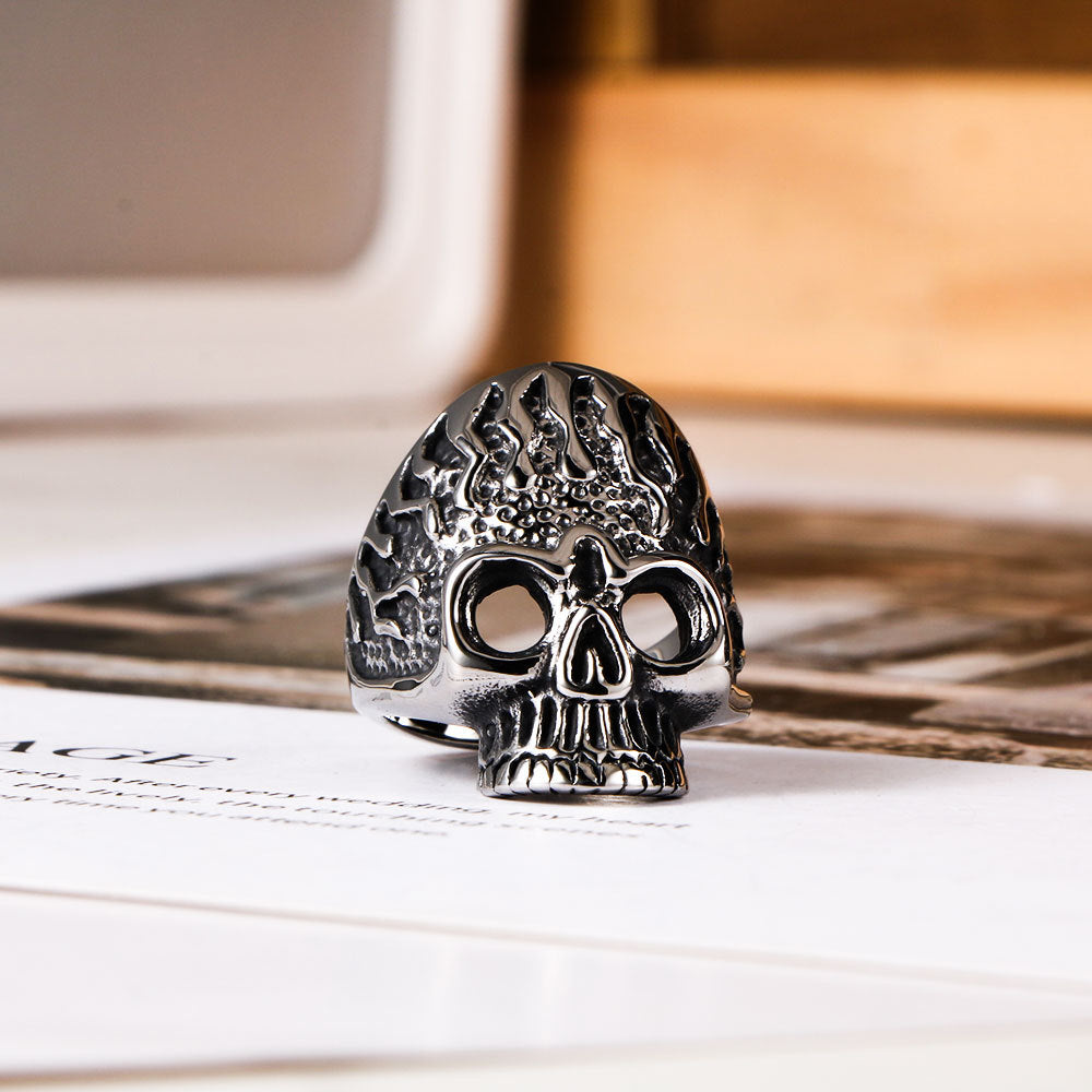 Evil Skull Titanium Ring For Men Domineering Hipster Punk