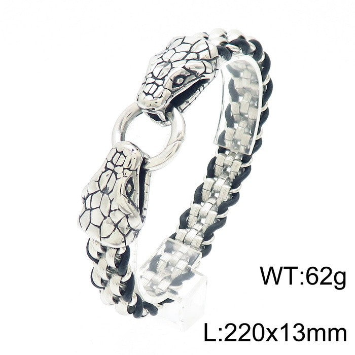 Rock Inlaid Zircon Snake Element Series – Snake Head Bracelet