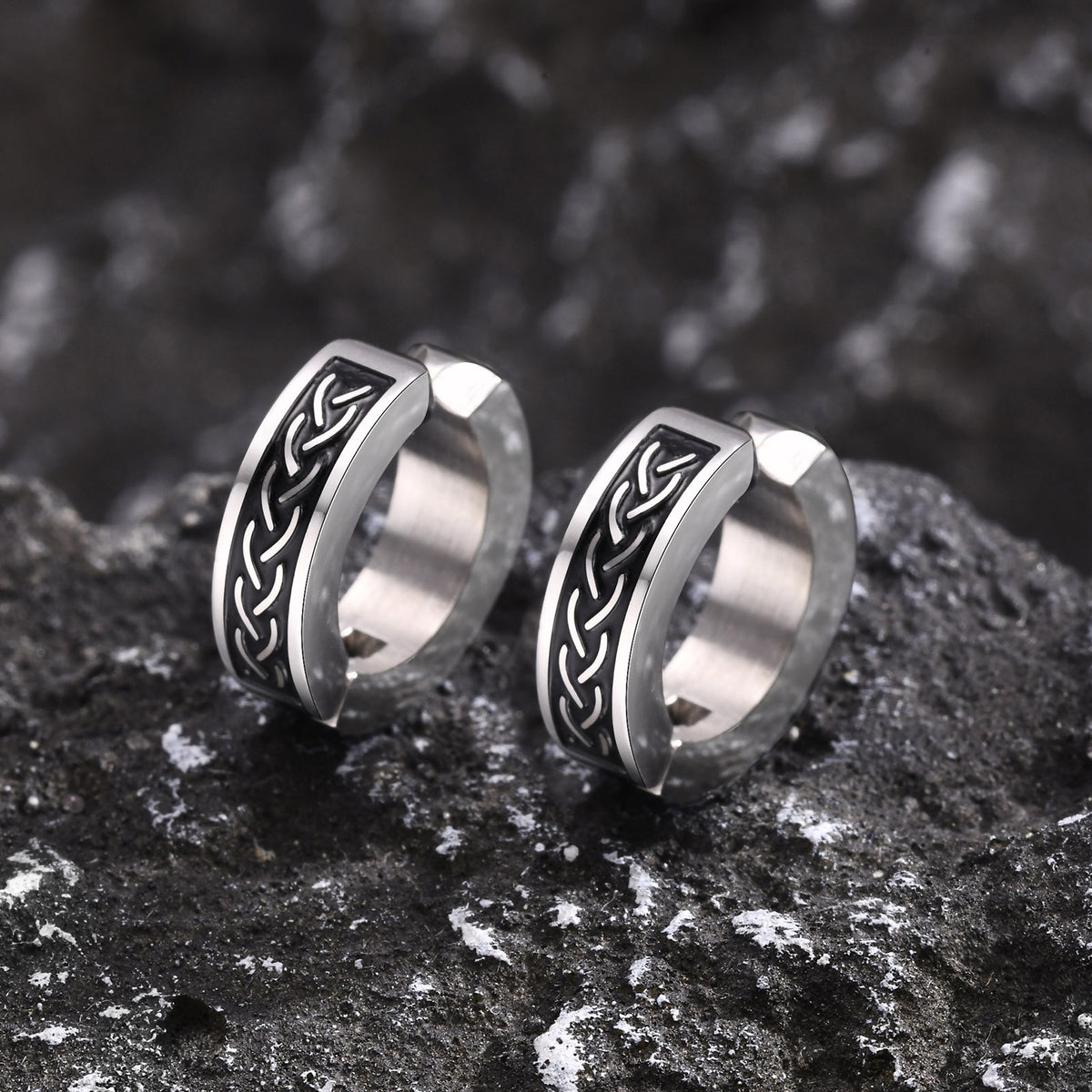 Modern Silver-Tone Stainless Steel Earrings