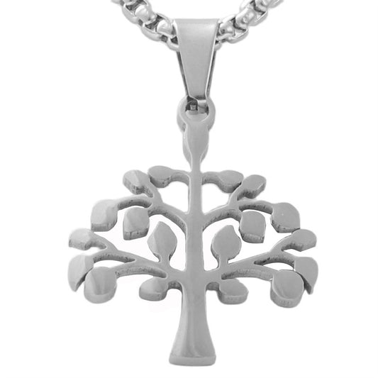 Personalized Retro Tree of Life Pendant Necklace for Men in Titanium Steel