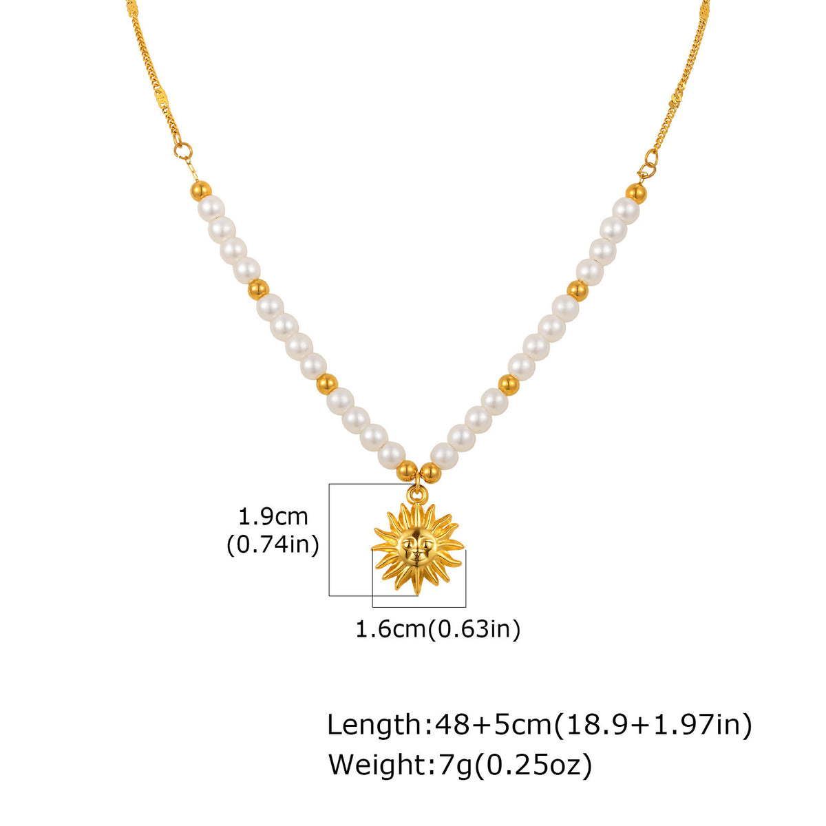 Stainless Steel Pearl Floral Necklace