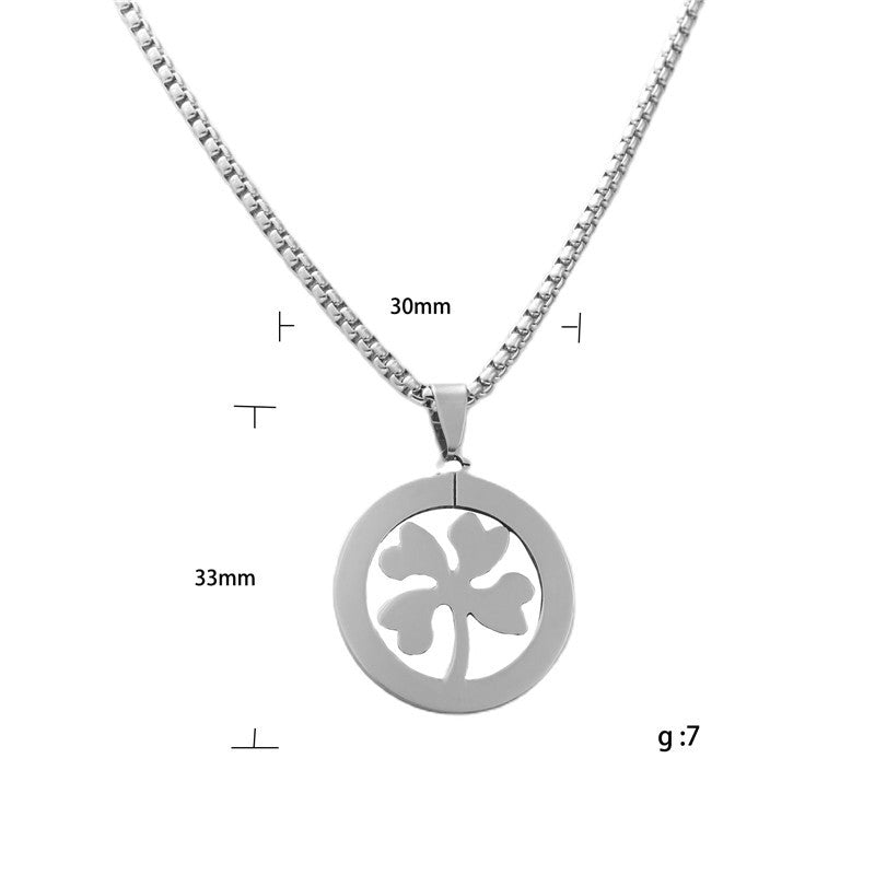New Jewelry Titanium Steel Four-Leaf Clover Pendant Necklace