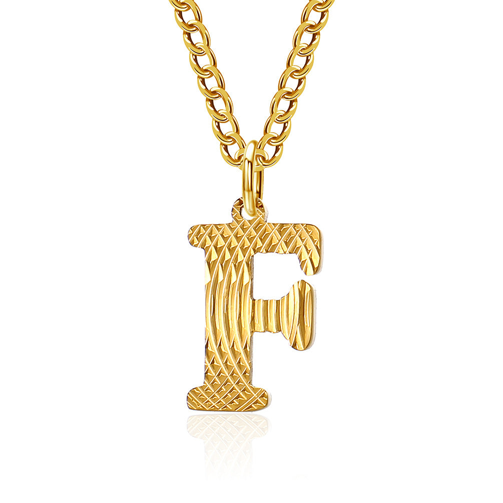 Planderful Everyday Genie Gold Plated Letter Surname Pendant For Couples Unisex Premium Magazine Style Jewelry