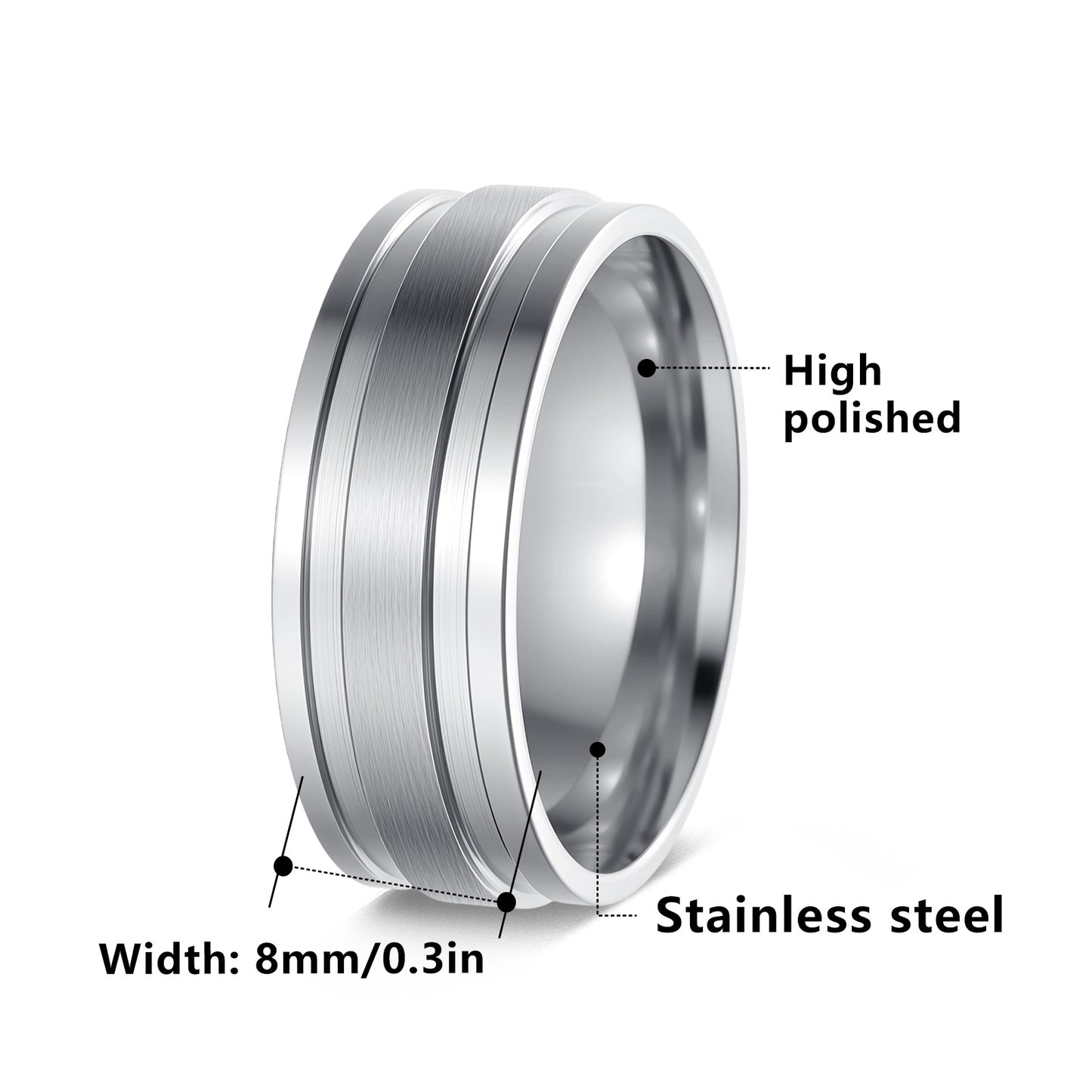 Planderful Titanium Steel Ring For Men Unisex Simple Design Durable Everyday Wear Protection Statement