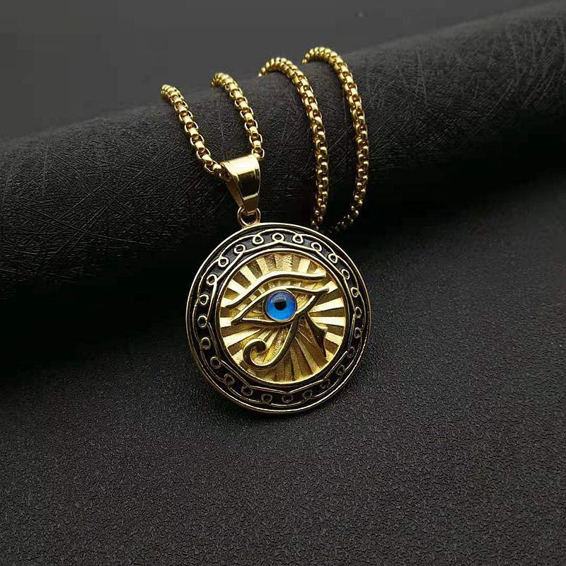 Steel Necklace – Elegant Eye of Horus Pendant