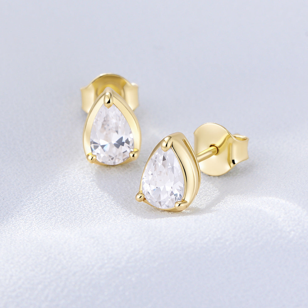 Specially For Water Drop Zircon Stud Earrings 925 Sterling Silver