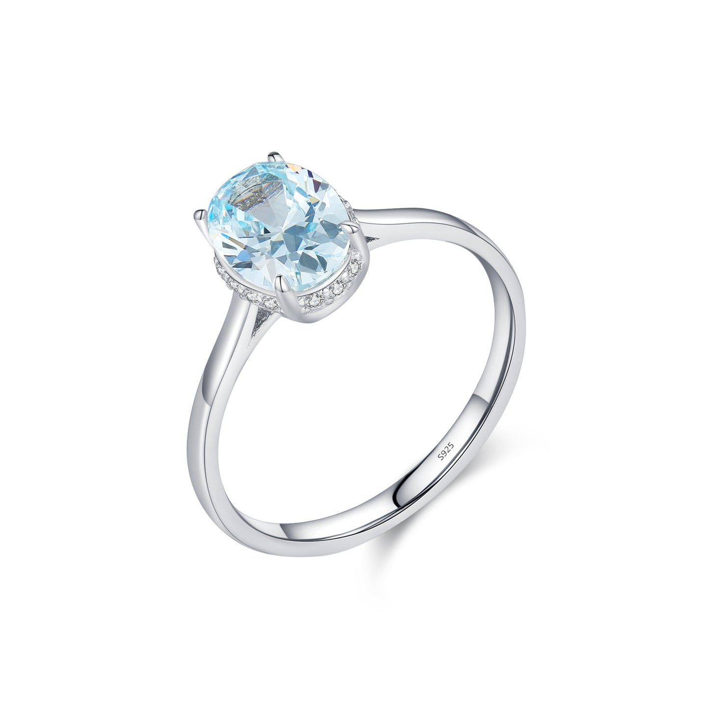 Planderful Everyday Genie Ring – Elegant Sterling Silver with Sea Blue Zircon