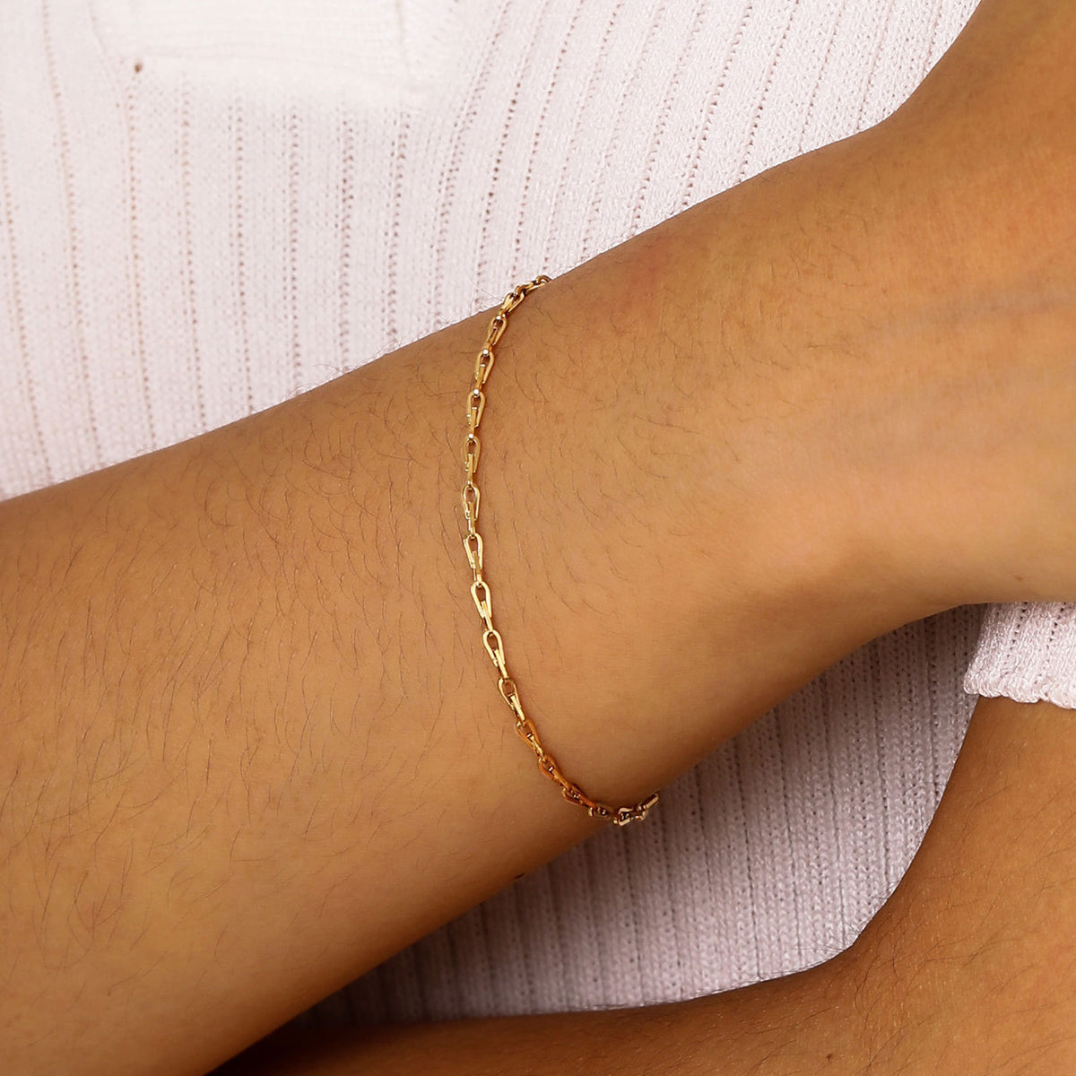Handmade Chain Gold Stainless Steel Bracelet for Women