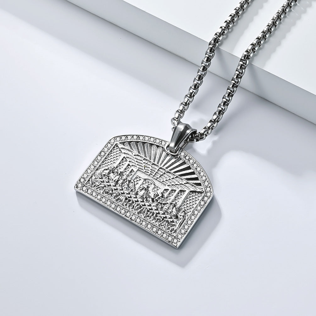 Amazon Hot-Selling Titanium Steel Hip-Hop Pendant Necklace