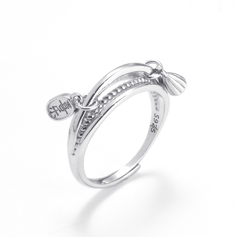 Lotus Seedpod Creative Multilayer Opening Sterling Silver Ring