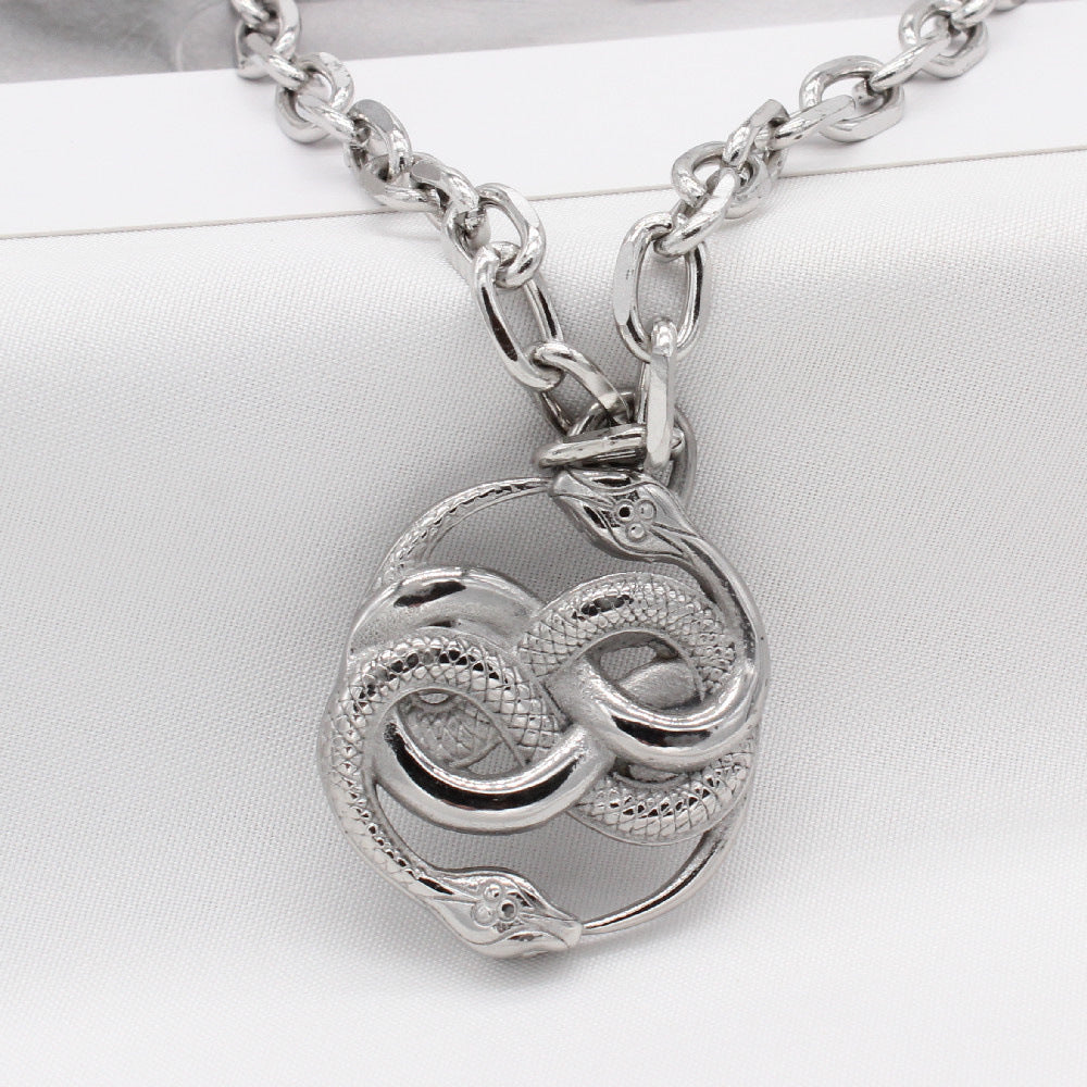 Snake King Titanium Steel Necklace Protection Statement For Men And Unisex Planderful