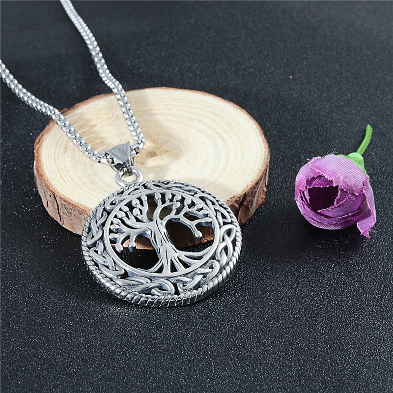 Cross-Border Jewelry Titanium Steel Tree Of Life Necklace