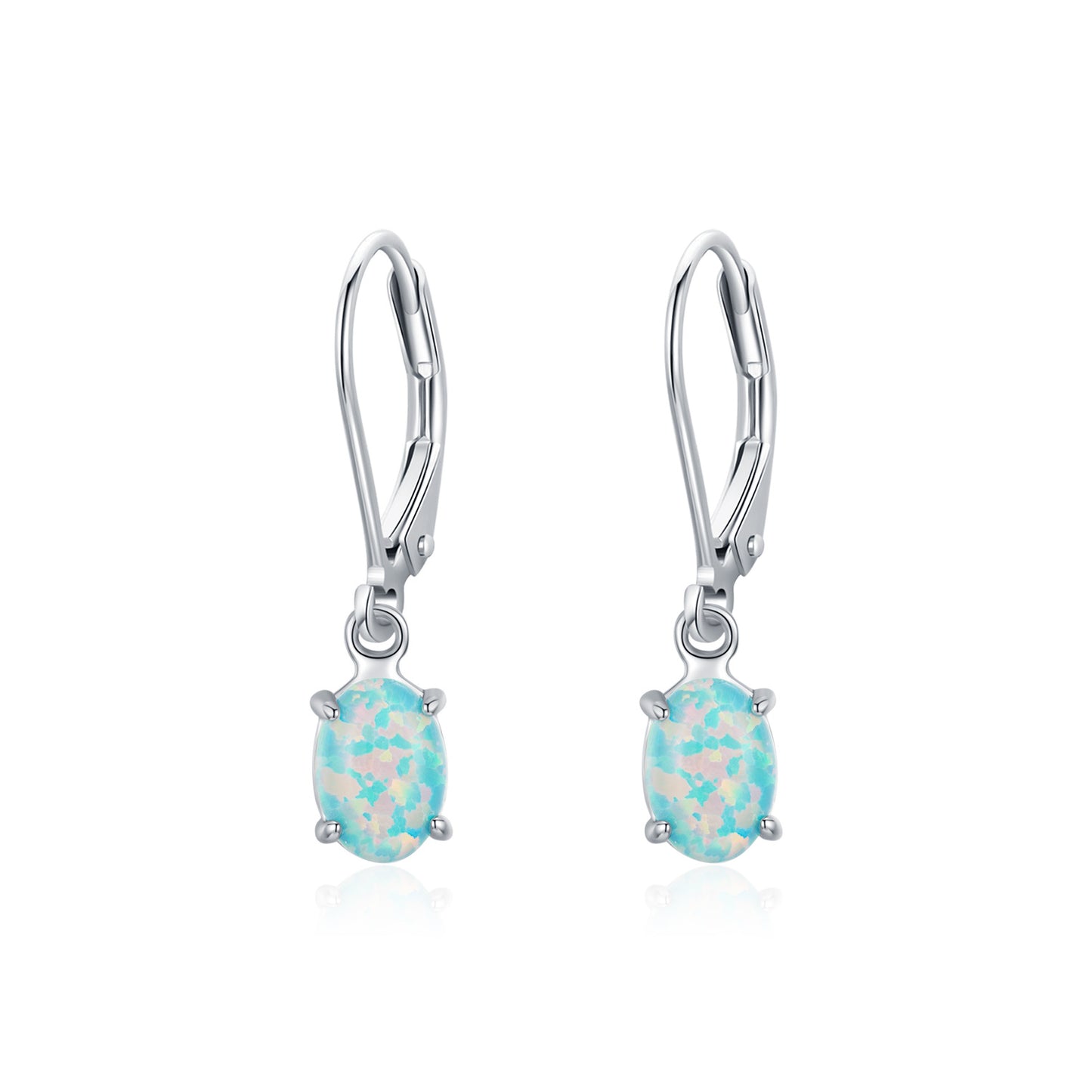 Planderful Everyday Genie Opal Earrings – Elegant Sterling Silver Design