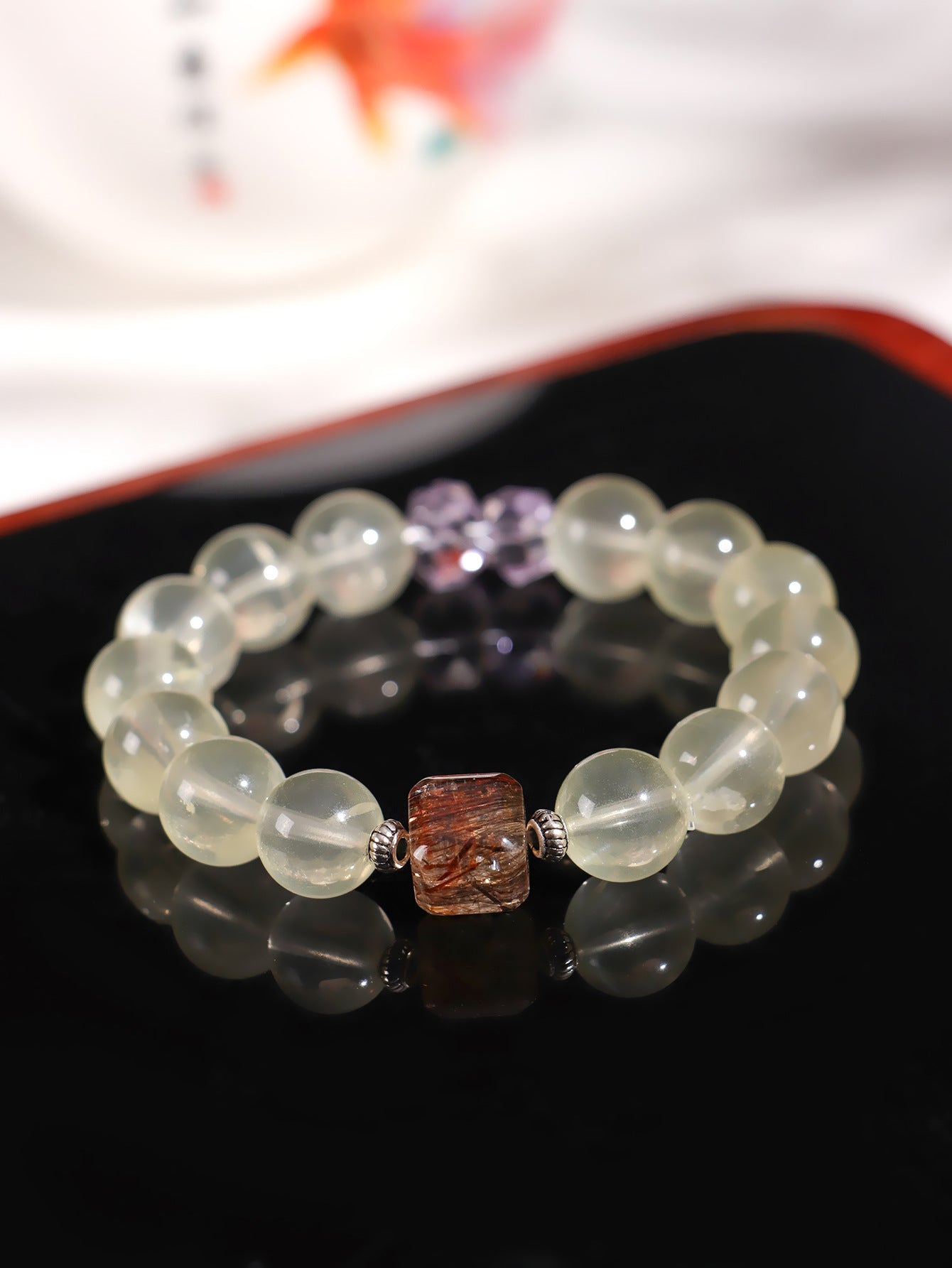 Planderful Fortune's Favor Bracelet – Elegant Black Gold Amethyst Design