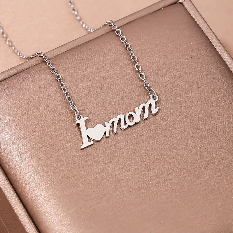 Mother's Day Gift: Stylish Metal Heart Letter MOM Necklace