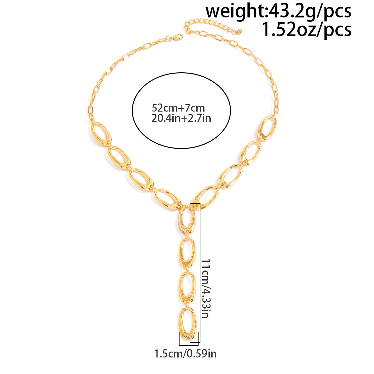 O-Link Y-Shaped Button Chain Necklace