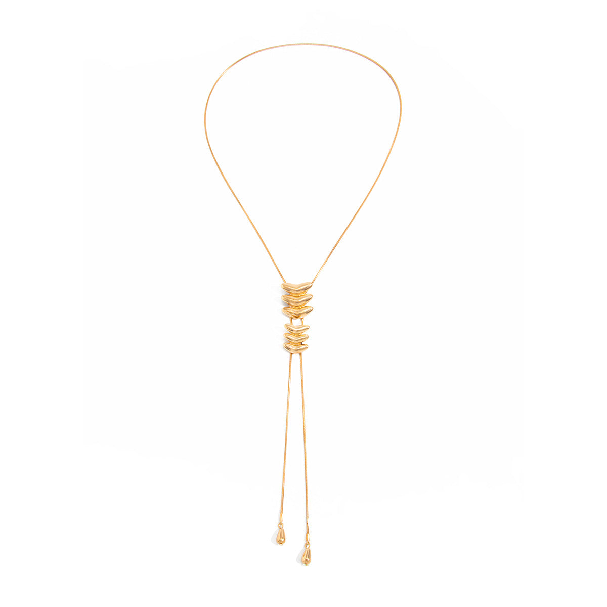 Pullable Adjustment Thin Snake Bone Chain Necklace Fish Bone Y-Shaped Long Clavicle