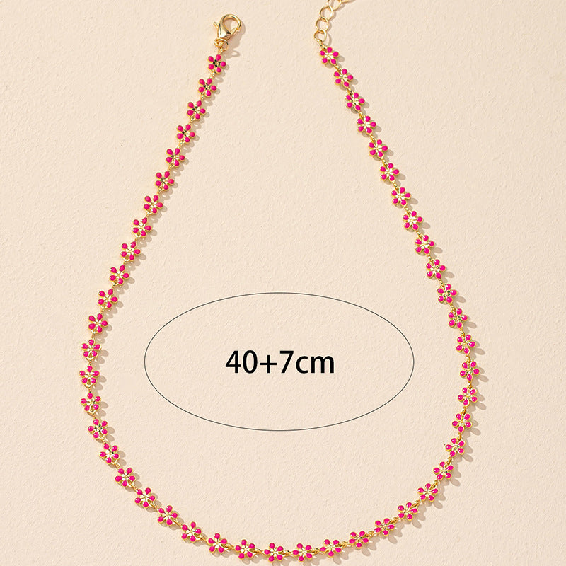 Korean Drop Glaze Floral Necklace - Vienna Verve Collection