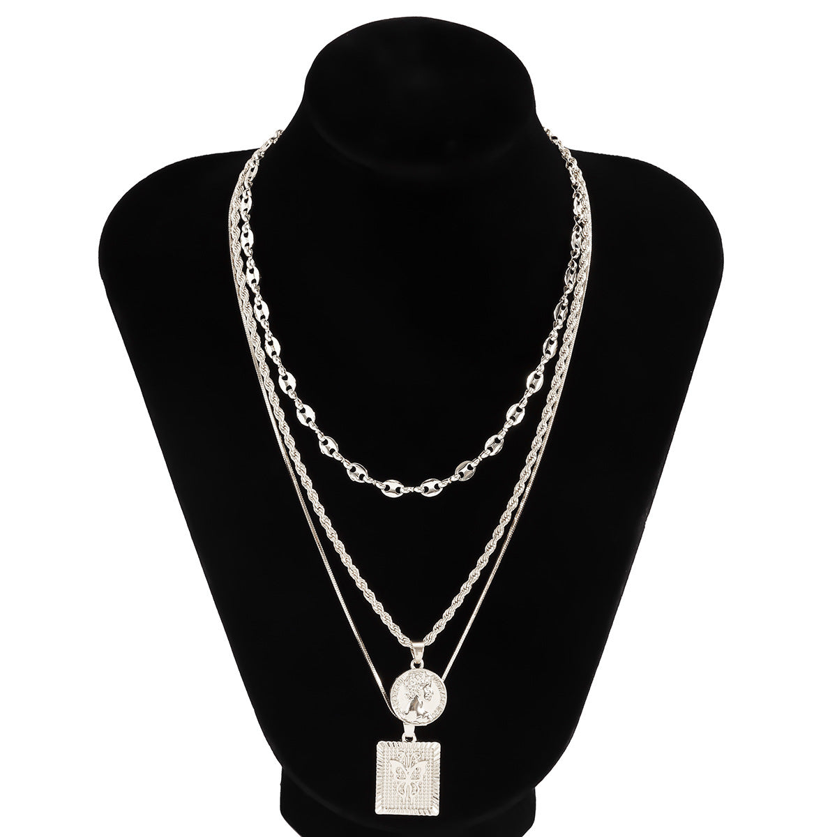 Planderful Butterfly Portrait Multi Layer Necklace Set Vienna Verve For Hip Hop Fashion Lovers