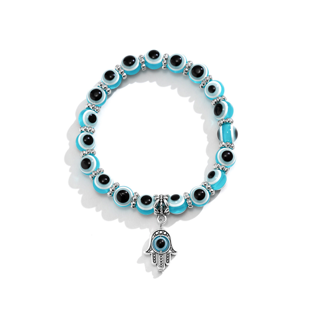Planderful Beaded Eye Palm Pendant Bracelet Personalized European Style Statement Jewelry for Women
