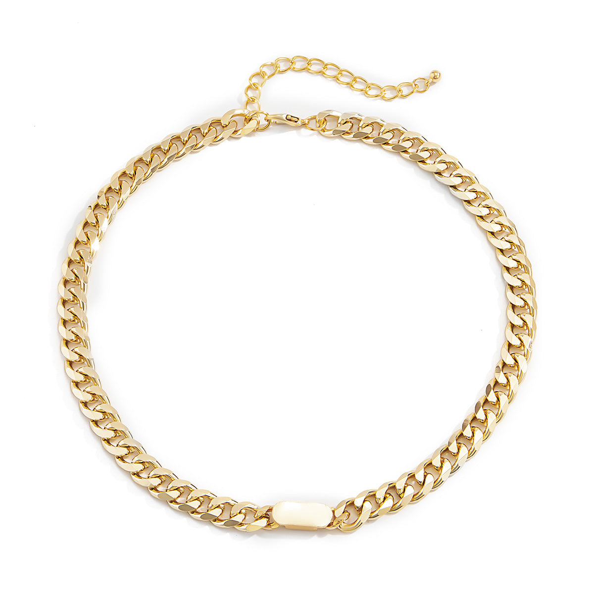 Planderful Metal Chain Necklace For Men Bold Geometric Hip Hop Statement Jewelry