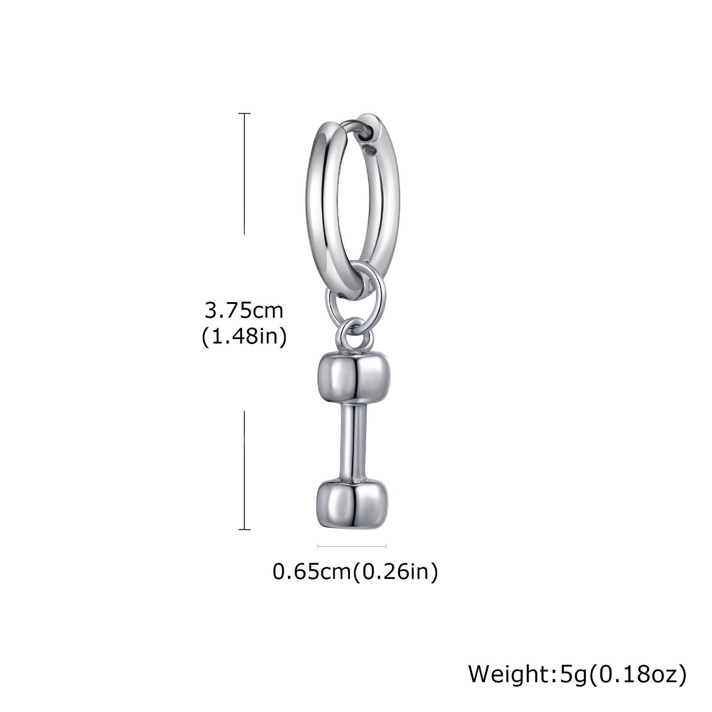 Planderful Trendy Stainless Steel Dumbbell Earrings For Men