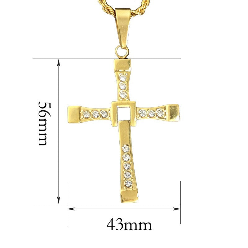 1. Planderful Cross Necklace For Men Titanium Steel Pendant Gift For Him Vintage Retro Hip Hop