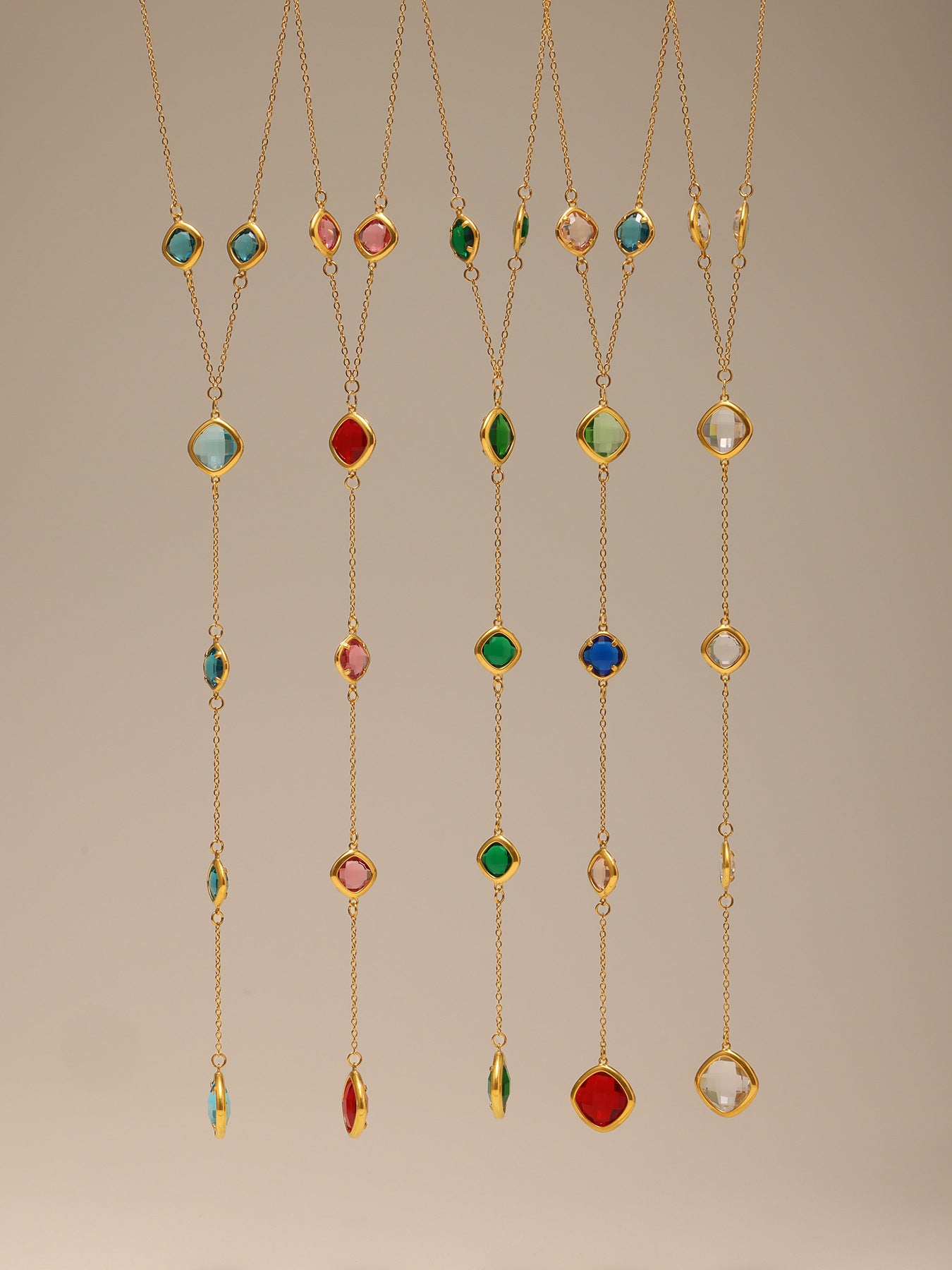 Planderful Clavicle Necklace Glass Tassel Long for Women