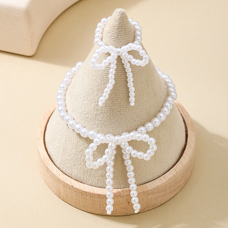 Planderful Vienna Verve Pearl Bow Jewelry Set for Women